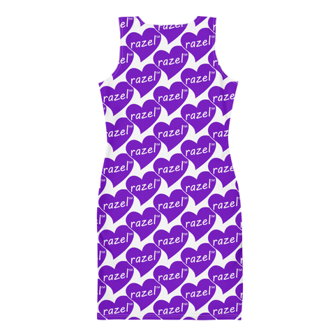 razel™ Purple Hearted Motif Classy Dress