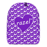 razel™ Purple Hearted Motif Minimalist Backpack