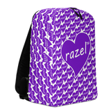 razel™ Purple Hearted Motif Minimalist Backpack