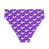razel™ Purple Hearted Motif High-Waisted Bikini Bottom