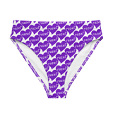 razel™ Purple Hearted Motif High-Waisted Bikini Bottom