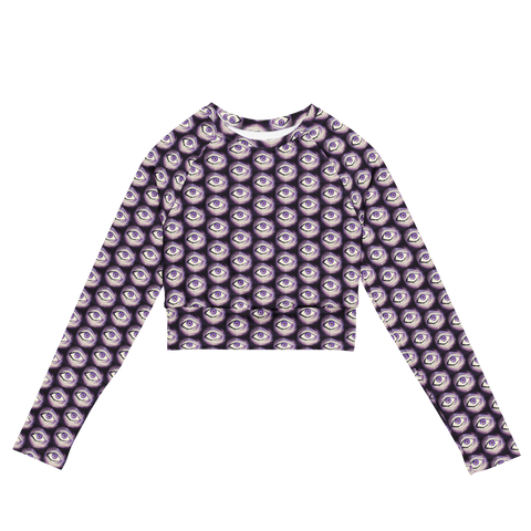 Thousand Eyes of razel™ Motif Long-Sleeve Crop Top