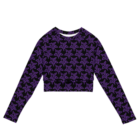 Purp Gang Rock Star Motif Long-Sleeve Crop Top