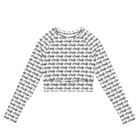 zDaddy Motif Long-Sleeve Crop Top