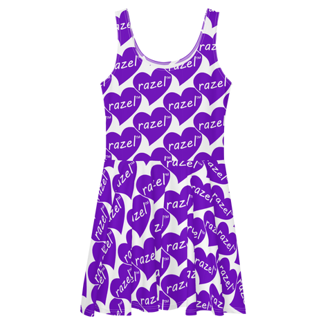 razel™ Purple Hearted Motif Sun Dress