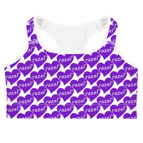razel™ Purple Hearted Motif Sports Bra