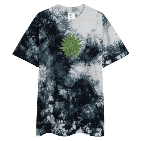 Marijuana Tree Star Oversized Tye-Dye T-Shirt