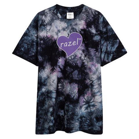 razel™ Purple Hearted Oversized Tie-Dye T-Shirt
