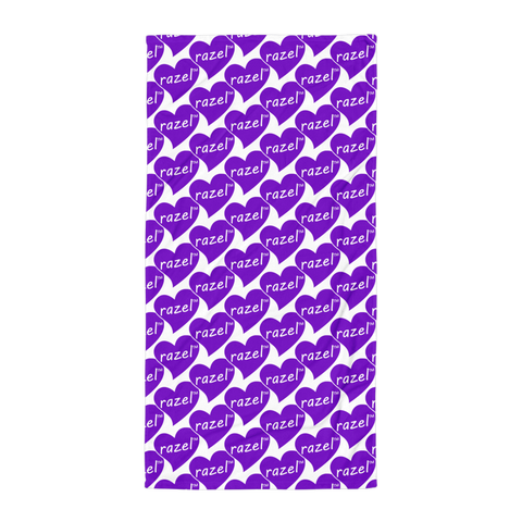 razel™ Purple Hearted Motif Towel