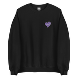 razel™ Purple Hearted Embroidered Crewneck