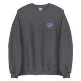 razel™ Purple Hearted Embroidered Crewneck