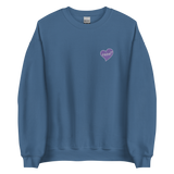 razel™ Purple Hearted Embroidered Crewneck