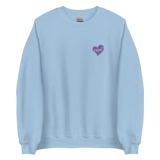 razel™ Purple Hearted Embroidered Crewneck