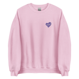 razel™ Purple Hearted Embroidered Crewneck