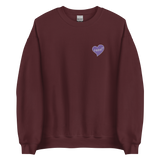 razel™ Purple Hearted Embroidered Crewneck