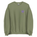 razel™ Purple Hearted Embroidered Crewneck