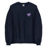 razel™ Purple Hearted Embroidered Crewneck