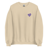 razel™ Purple Hearted Embroidered Crewneck