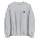 razel™ Purple Hearted Embroidered Crewneck