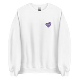 razel™ Purple Hearted Embroidered Crewneck