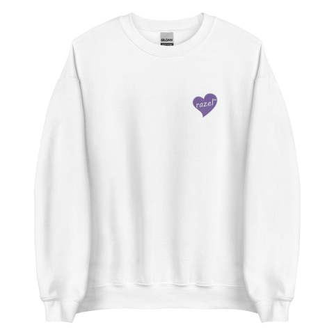 razel™ Purple Hearted Embroidered Crewneck