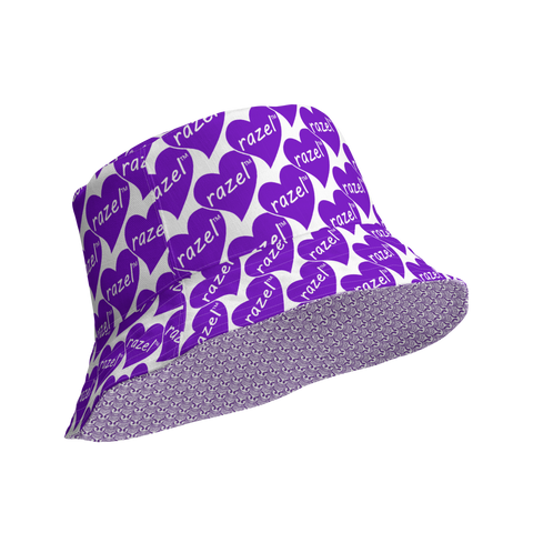 razel™ Face / razel™ Purple Hearted Motif Bucket Hat (Reversible)
